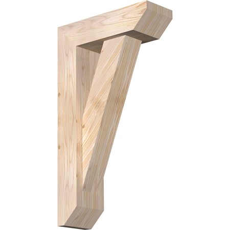 Ekena Millwork Traditional Slat Smooth Bracket w/ Offset Brace, Douglas Fir, 5 1/2"W x 16"D x 28"H BKT0604X16X28TRA06SDF